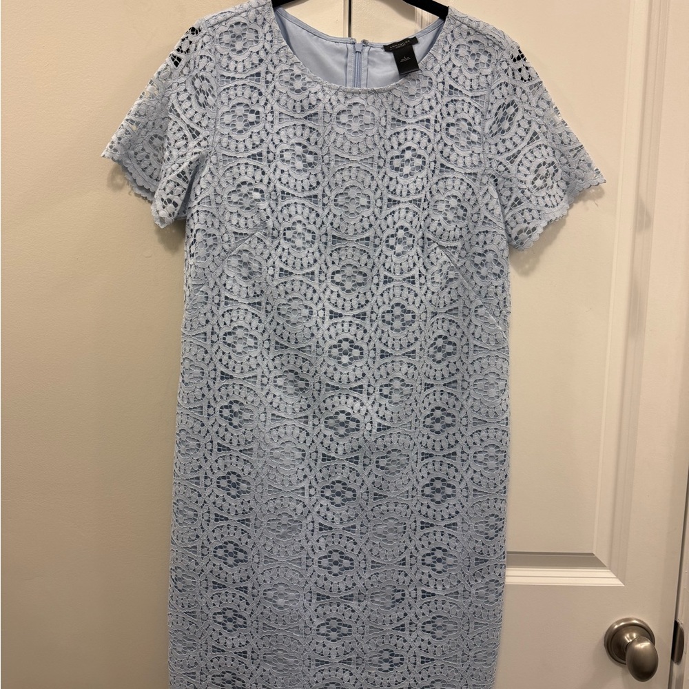 Ann Taylor Light Blue Sheath Midi Dress